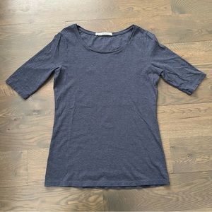 Peruvian Connection Blue Carmel Top Size XS